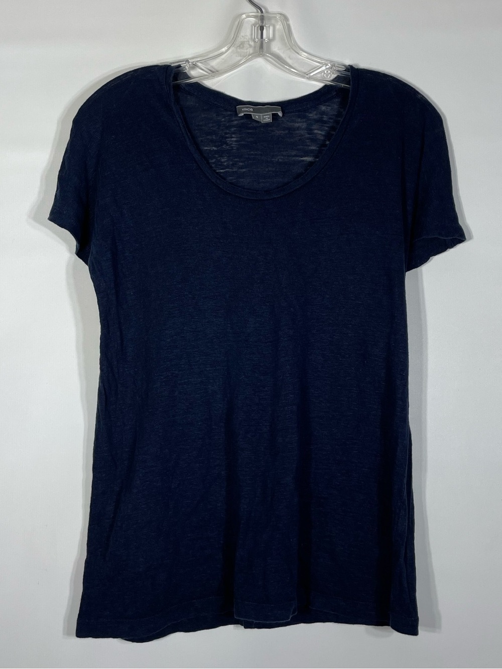 Vince Navy Short Sleeve Scoop Neck Tee